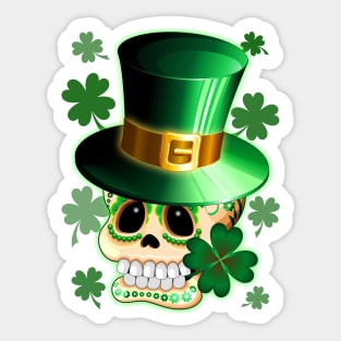 St Patrick Skull Cartoon Sticker